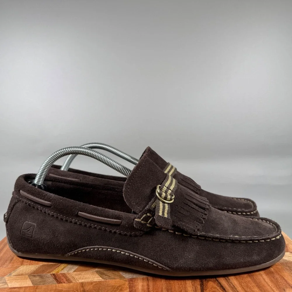 Sperry Top-Sider Mens 10.5M Brown Suede Kiltie‎ Tassel Driving Loafers